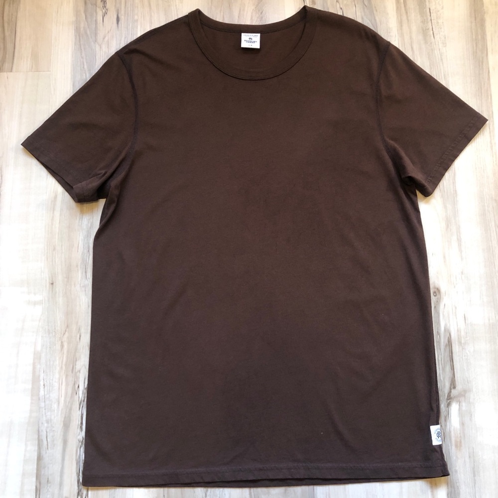 Reigning Champ Mens L Brown T Shirt Made in Canada 100% Cotton Athletic Wear Tee